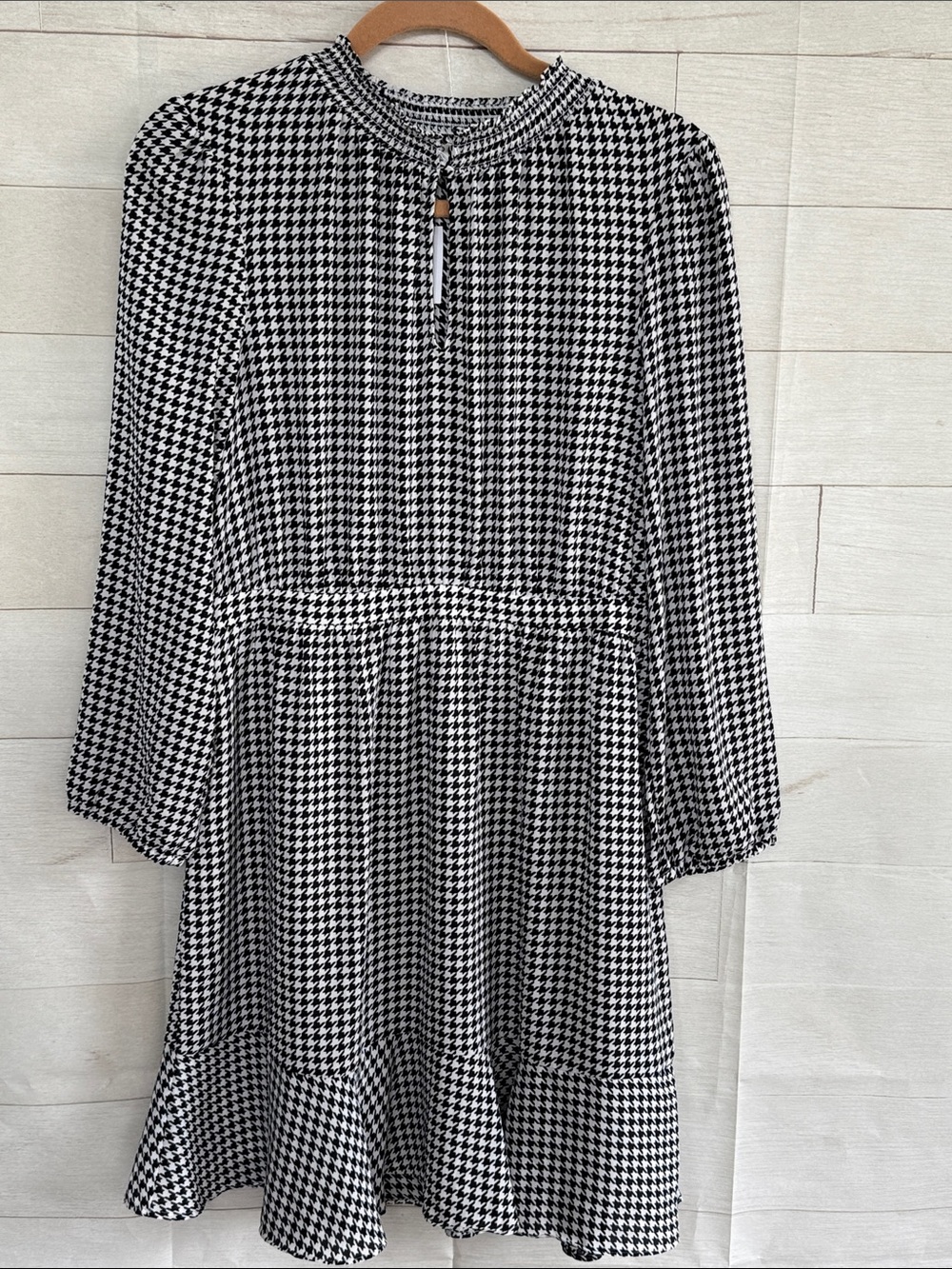 NWT J. Crew Black & White Houndstooth Dress Size 10